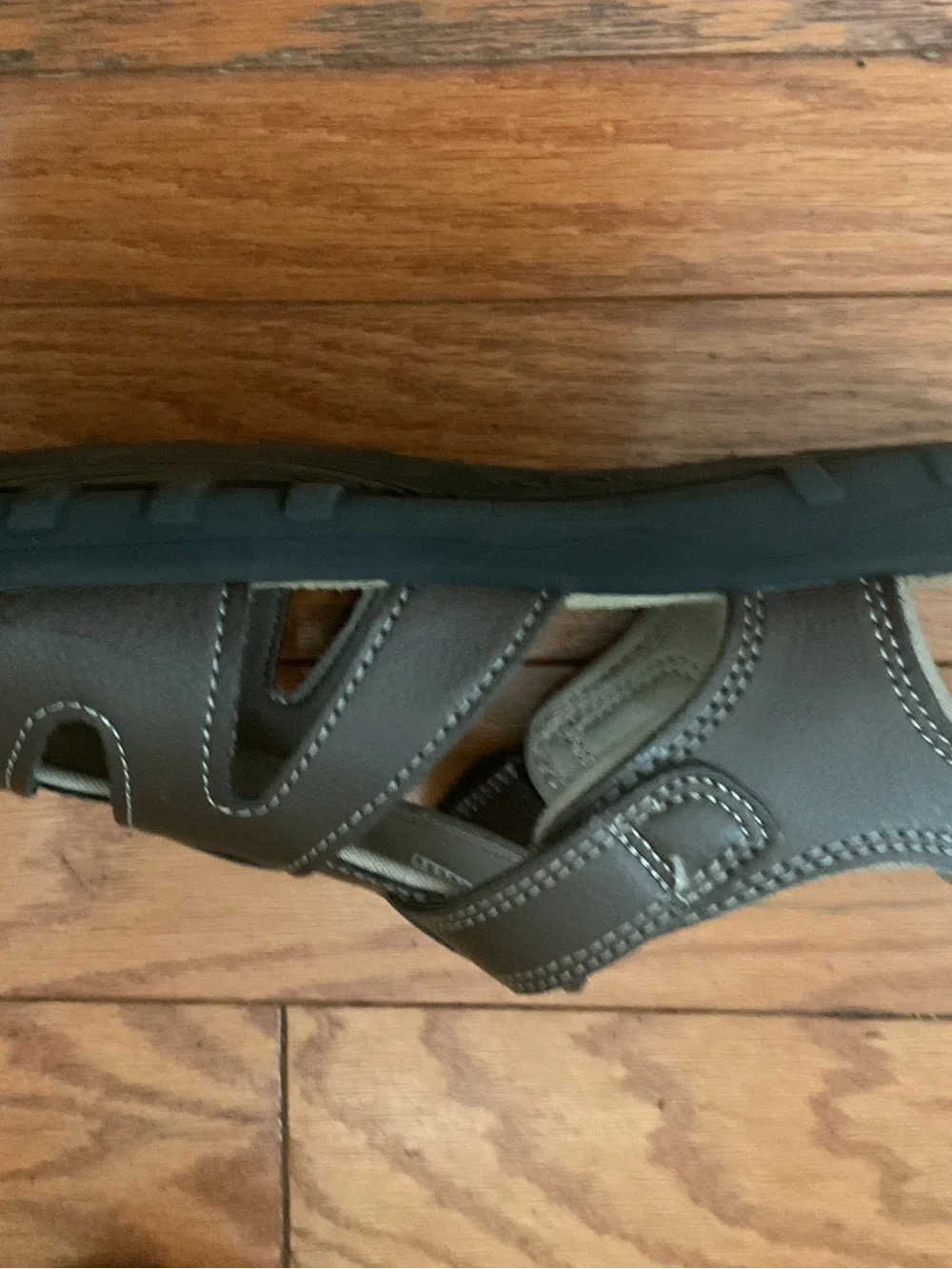 Men's Brown Wonder Nation Sandals with White Stitching
